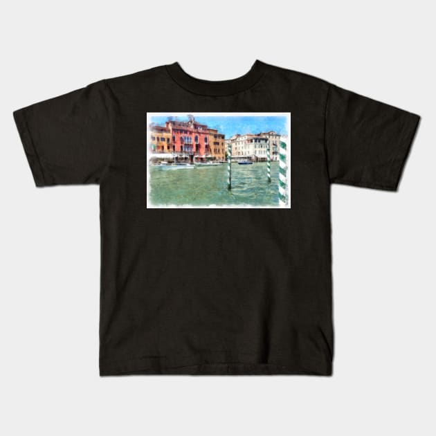 The Grand Canal, Venice, Italy Kids T-Shirt by heidiannemorris